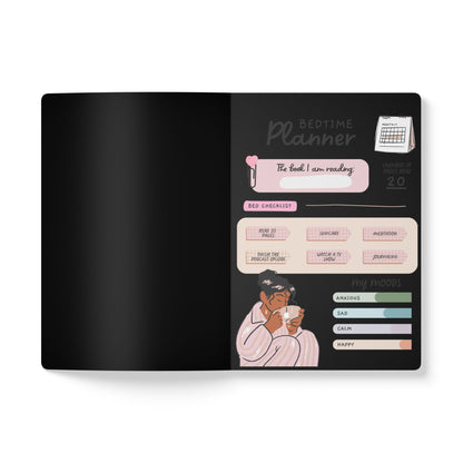 Bedtime Planner Softcover Journal — Floral Blocks Sleep Routine Notebook