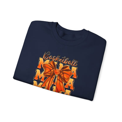 Basketball Mama Sweatshirt — Orange Ribbon Court Mom Crewneck
