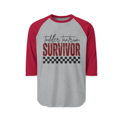 Toddler Tantrum Survivor Raglan Shirt — 3/4 Sleeve Baseball Tee