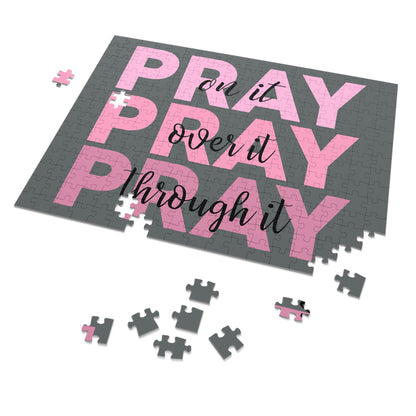 Prayer Puzzle Tin — “Pray on it, Over it, Through it” 500‑Piece Faith Jigsaw