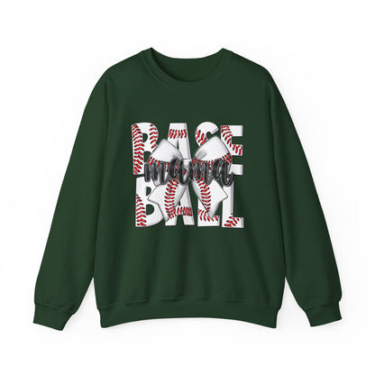 Baseball Mom Crewneck Sweatshirt — 'Base Mom' Graphic Pullover