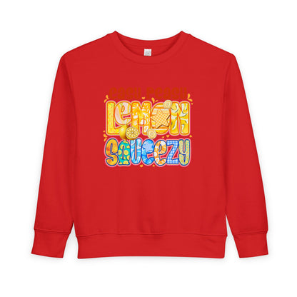 Toddler Sweatshirt - "Easy Peasy Lemon Squeezy" Colorful Retro Graphic
