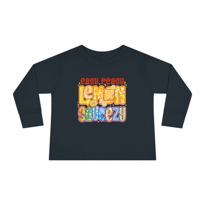 Easy Peasy Lemon Squeezy Toddler Long Sleeve Tee – Playful Citrus Graphic Shirt for Kids
