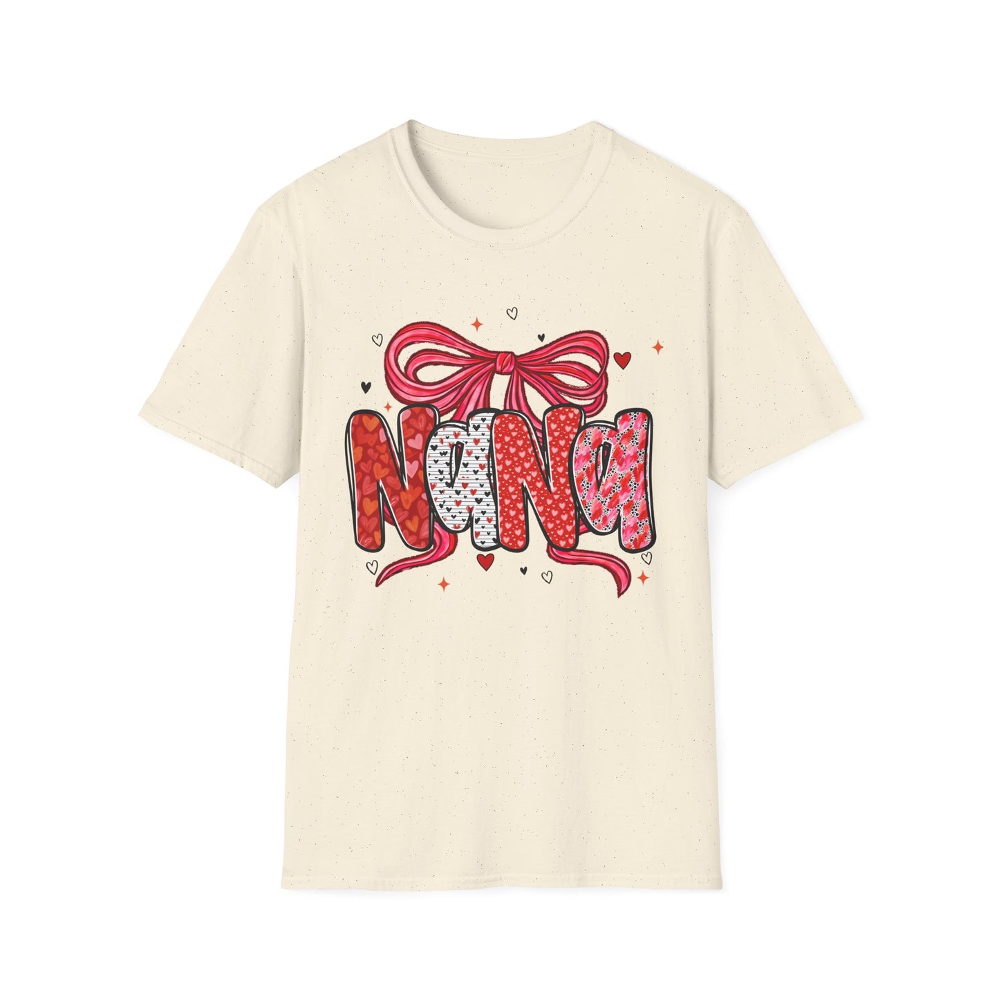 Nana Valentine Tee — Cute Bow & Heart Graphic "Nana" T-Shirt