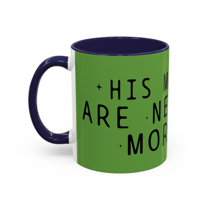 Green Accent Coffee Mug — "New Mercies Every Morning" Inspirational Tea & Coffee Cup