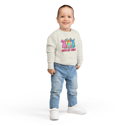 Toddler Sweatshirt - "With My Peeps" Colorful Easter Bunny Crewneck