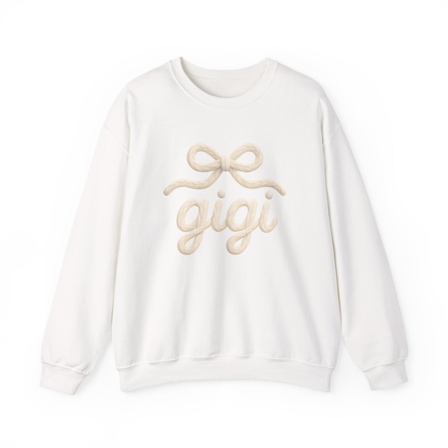 Gigi Cozy Crewneck Sweatshirt – Soft Script Bow Graphic