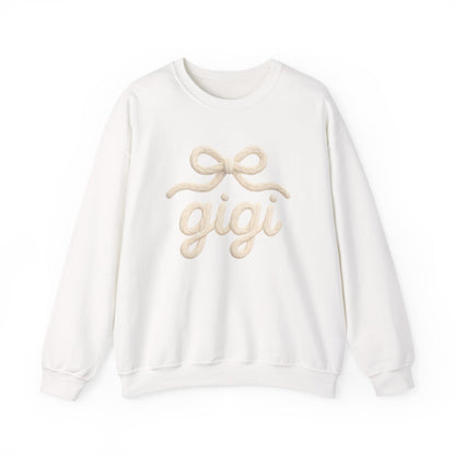 Gigi Cozy Crewneck Sweatshirt – Soft Script Bow Graphic