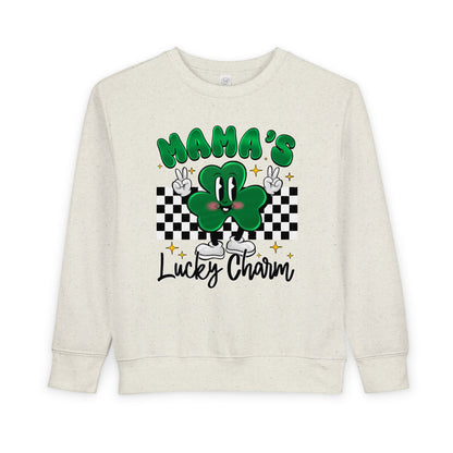 Mama's Lucky Charm Toddler Sweatshirt – Cute St. Patrick's Day Clover Crewneck