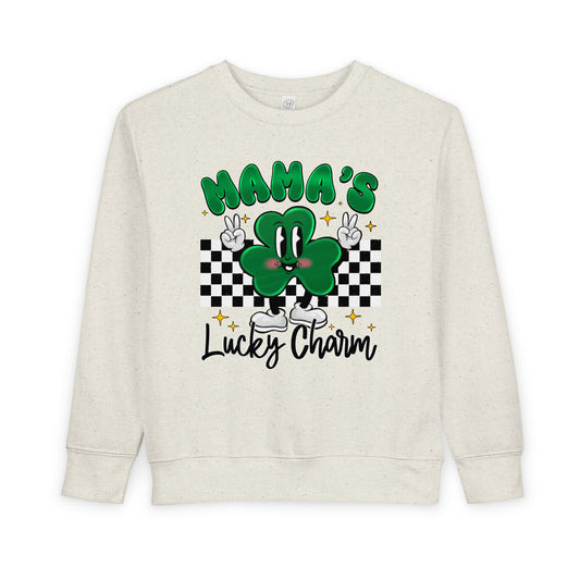 Mama's Lucky Charm Toddler Sweatshirt – Cute St. Patrick's Day Clover Crewneck