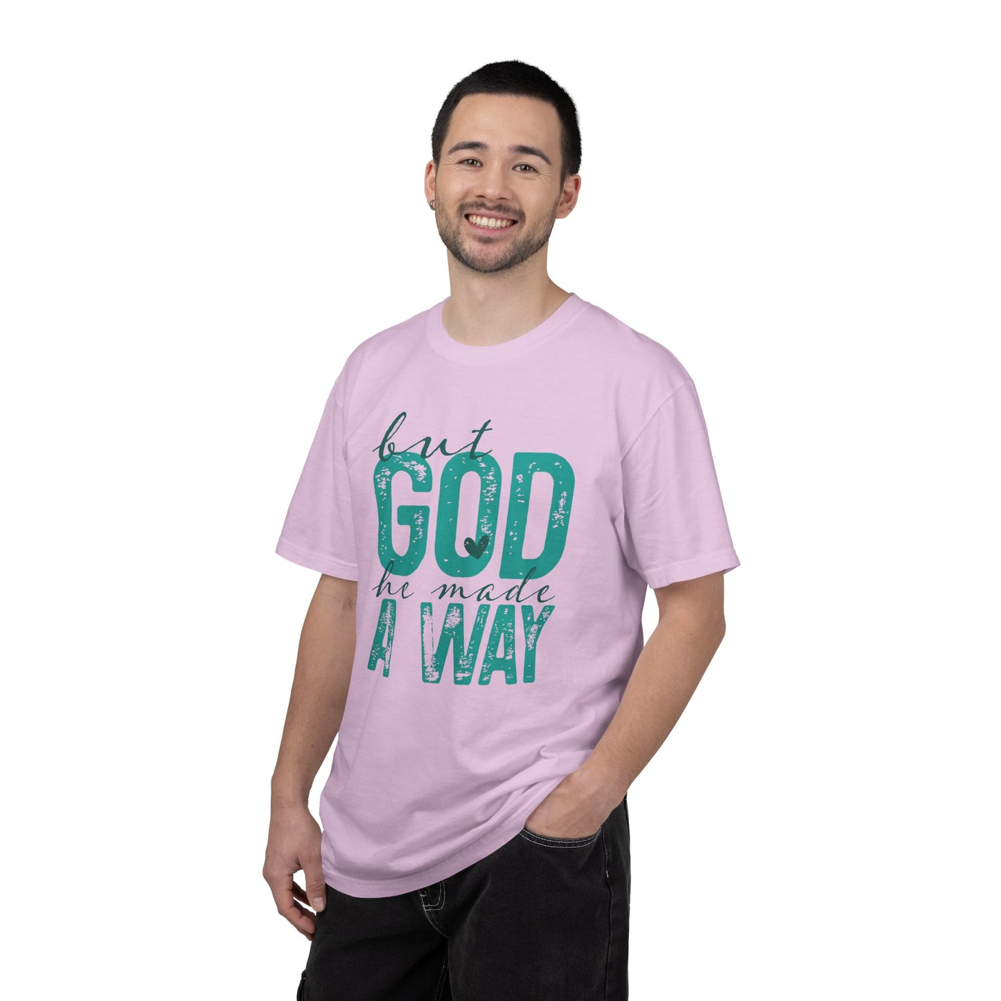Christian T-Shirt — “But God He Made A Way” Inspirational Faith Tee
