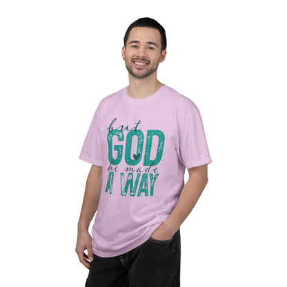 Christian T-Shirt — “But God He Made A Way” Inspirational Faith Tee