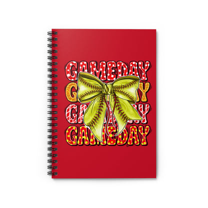 Gameday Cheer Spiral Notebook — 'GAMEDAY' Graphic with Yellow Bow