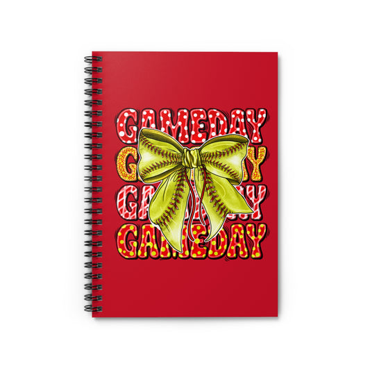 Gameday Cheer Spiral Notebook — 'GAMEDAY' Graphic with Yellow Bow