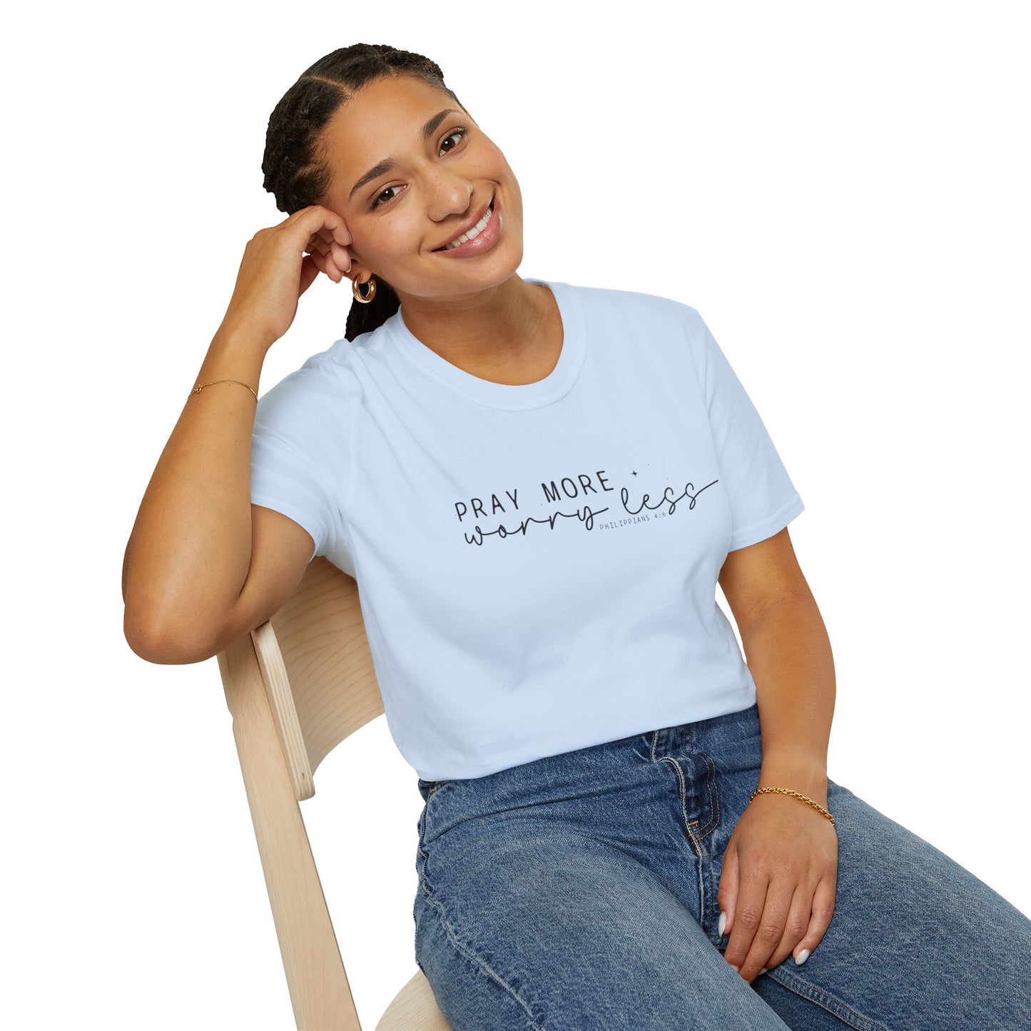 Pray More Worry Less T-Shirt — Faith-Inspired Christian Tee