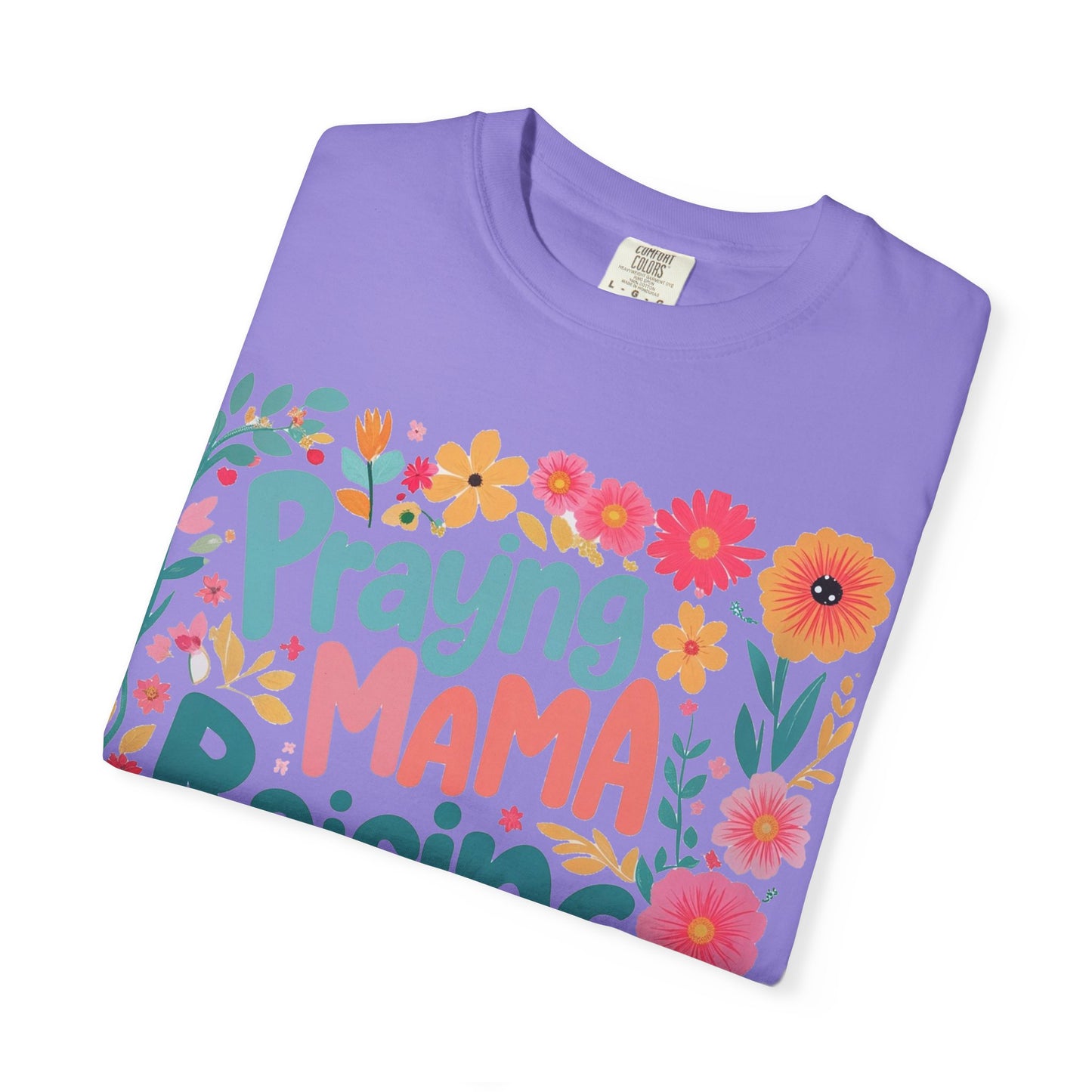 Praying Mama Raising Warrior T-Shirt — Floral Christian Mom Tee
