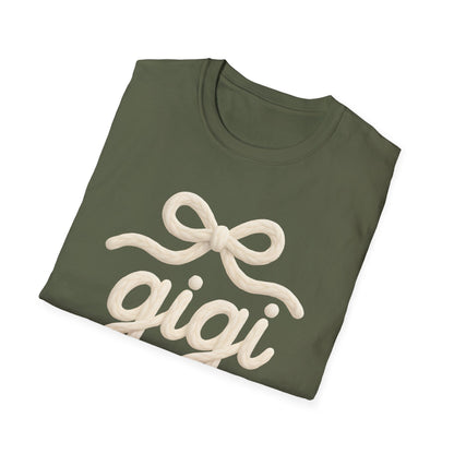 Gigi Script Bow T-Shirt — Cute Grandma Gigi Gift