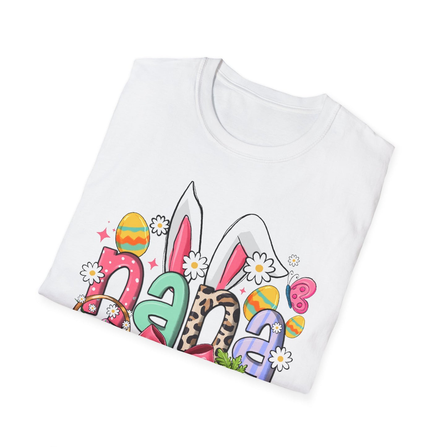 Nana Easter Bunny T-Shirt — Cute Spring Floral & Basket Design