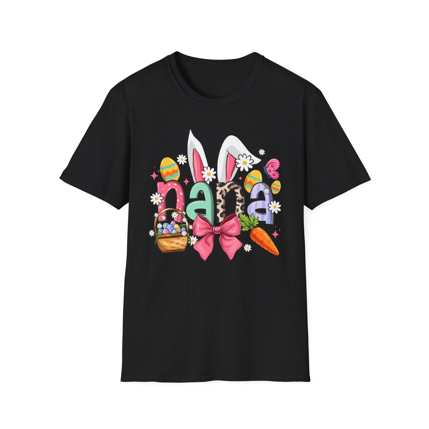 Nana Easter Bunny T-Shirt — Cute Spring Floral & Basket Design