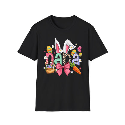 Nana Easter Bunny T-Shirt — Cute Spring Floral & Basket Design
