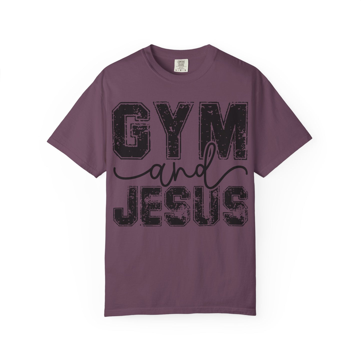 Gym and Jesus T-Shirt – Faith & Fitness Graphic Tee- COMFORT COLORS