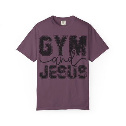 Gym and Jesus T-Shirt – Faith & Fitness Graphic Tee- COMFORT COLORS