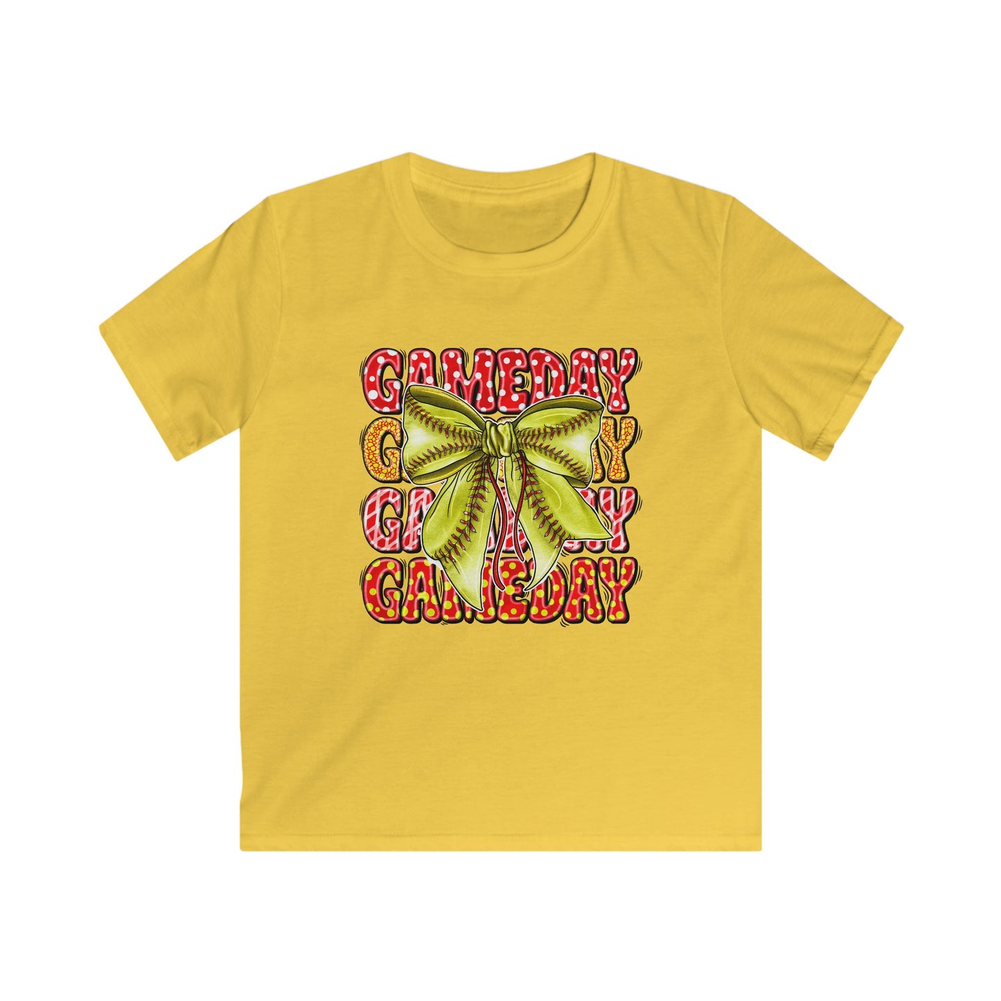 Kids Tee — 'Game Day' Softball Bow Graphic