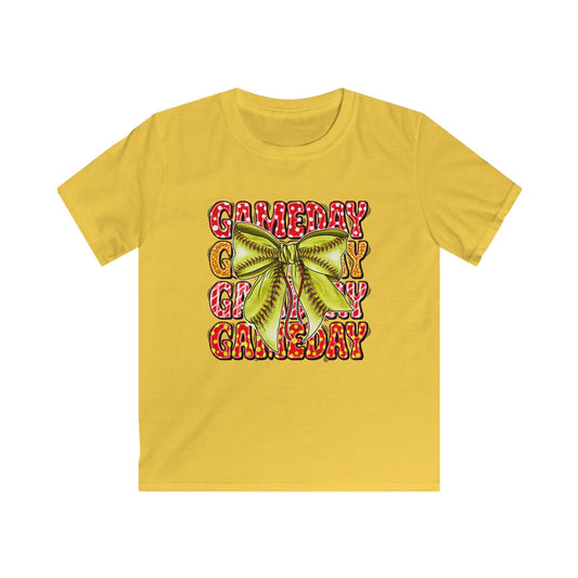 Kids Tee — 'Game Day' Softball Bow Graphic