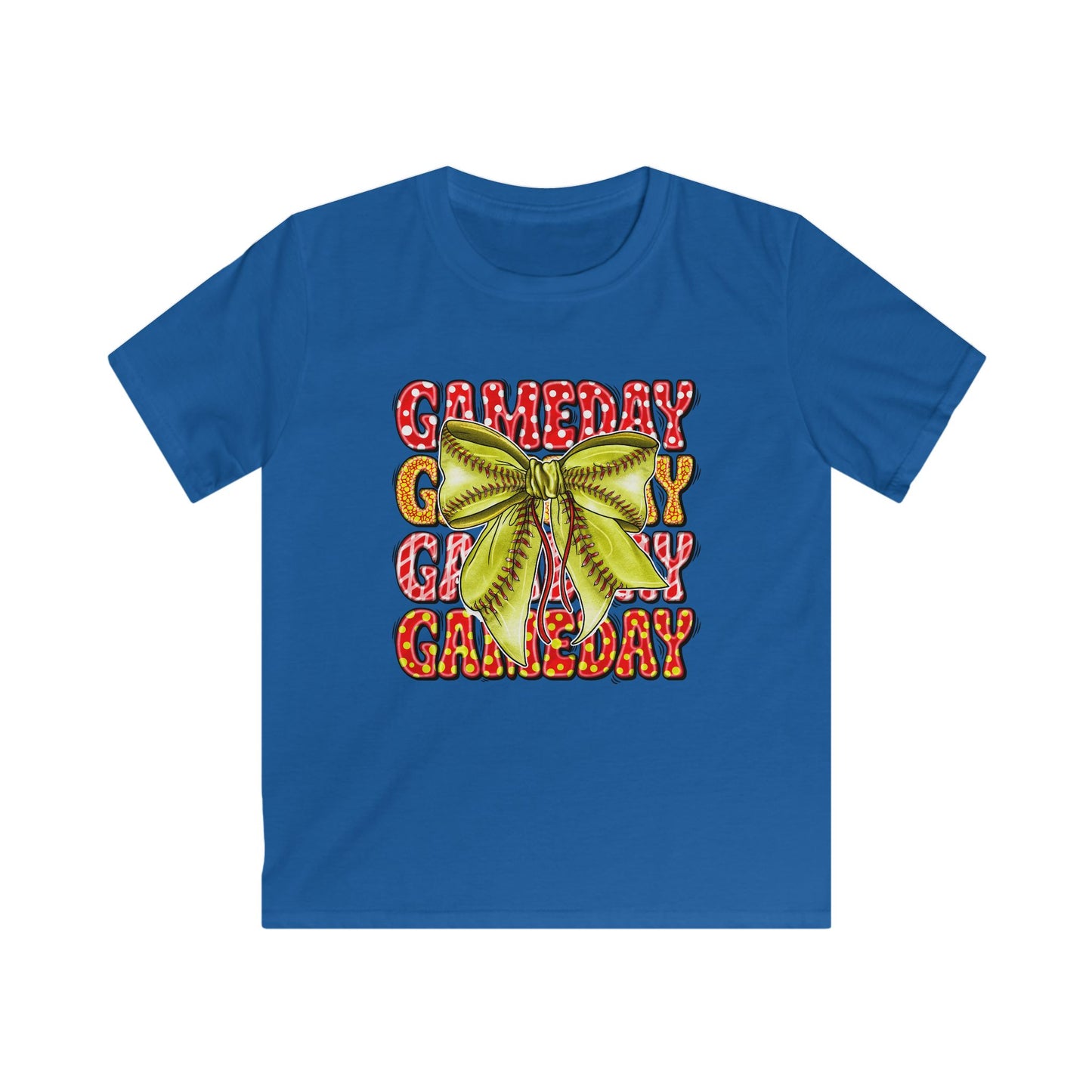 Kids Tee — 'Game Day' Softball Bow Graphic