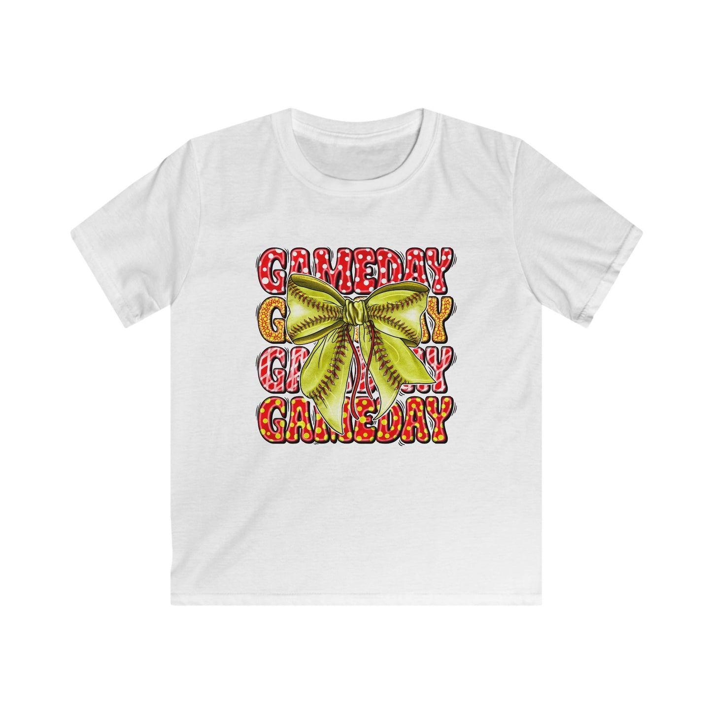 Kids Tee — 'Game Day' Softball Bow Graphic