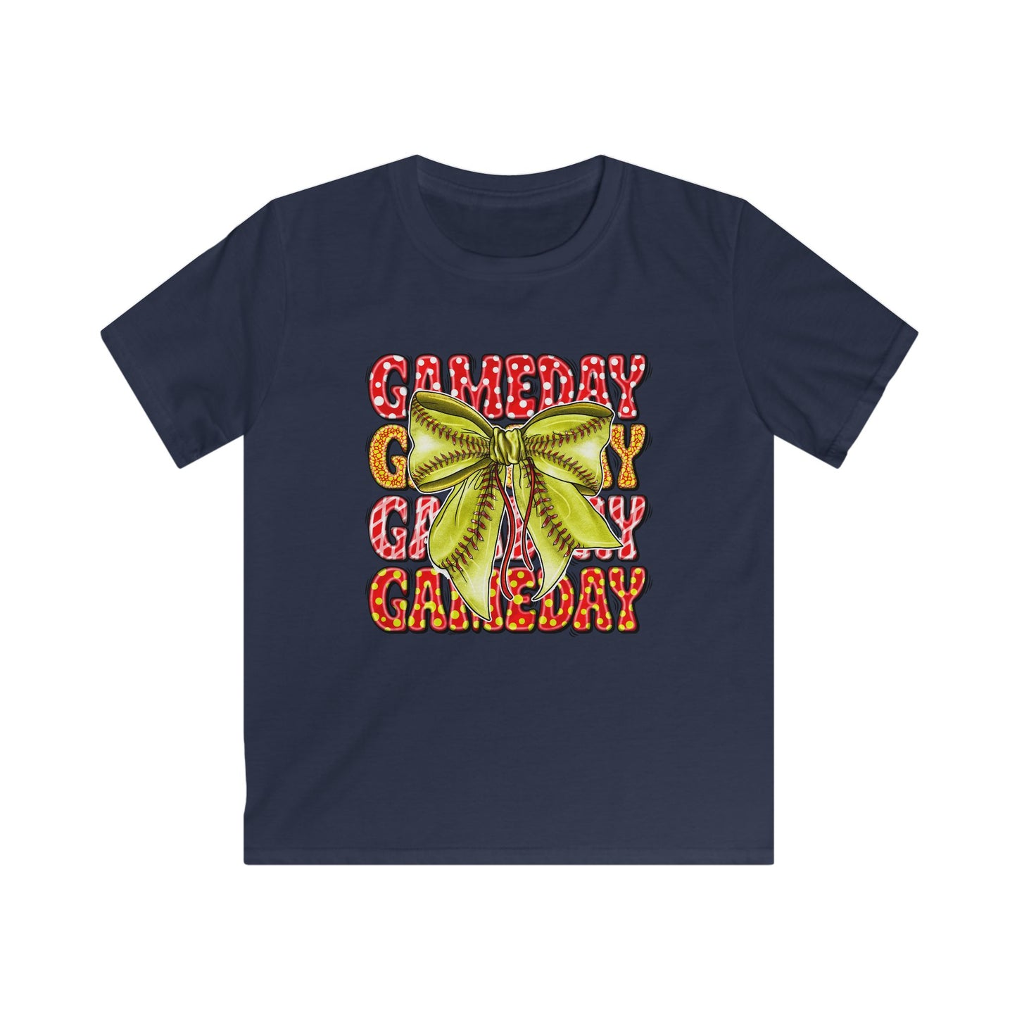Kids Tee — 'Game Day' Softball Bow Graphic