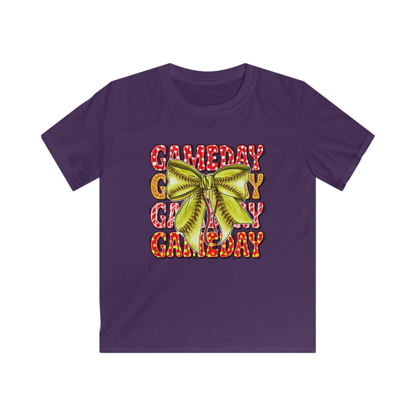 Kids Tee — 'Game Day' Softball Bow Graphic