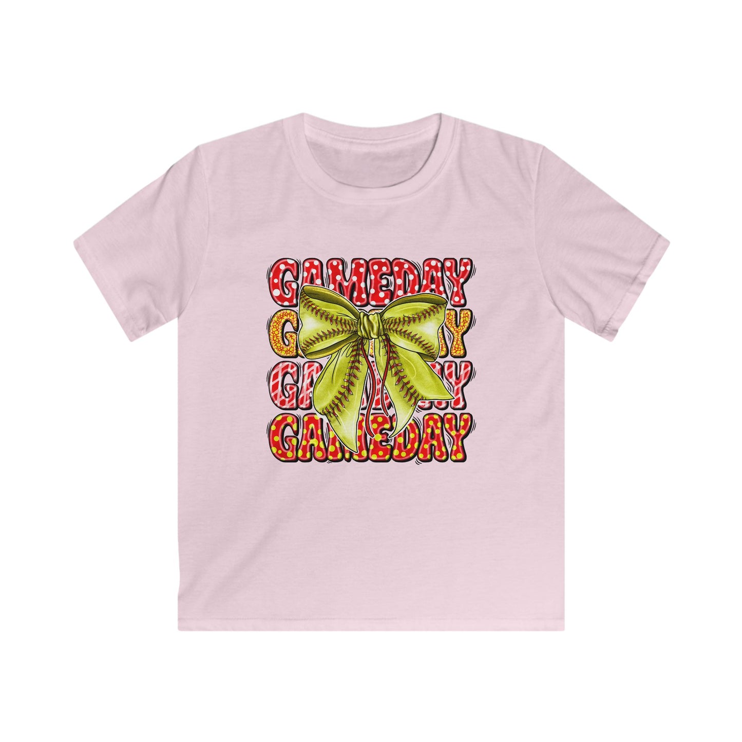 Kids Tee — 'Game Day' Softball Bow Graphic