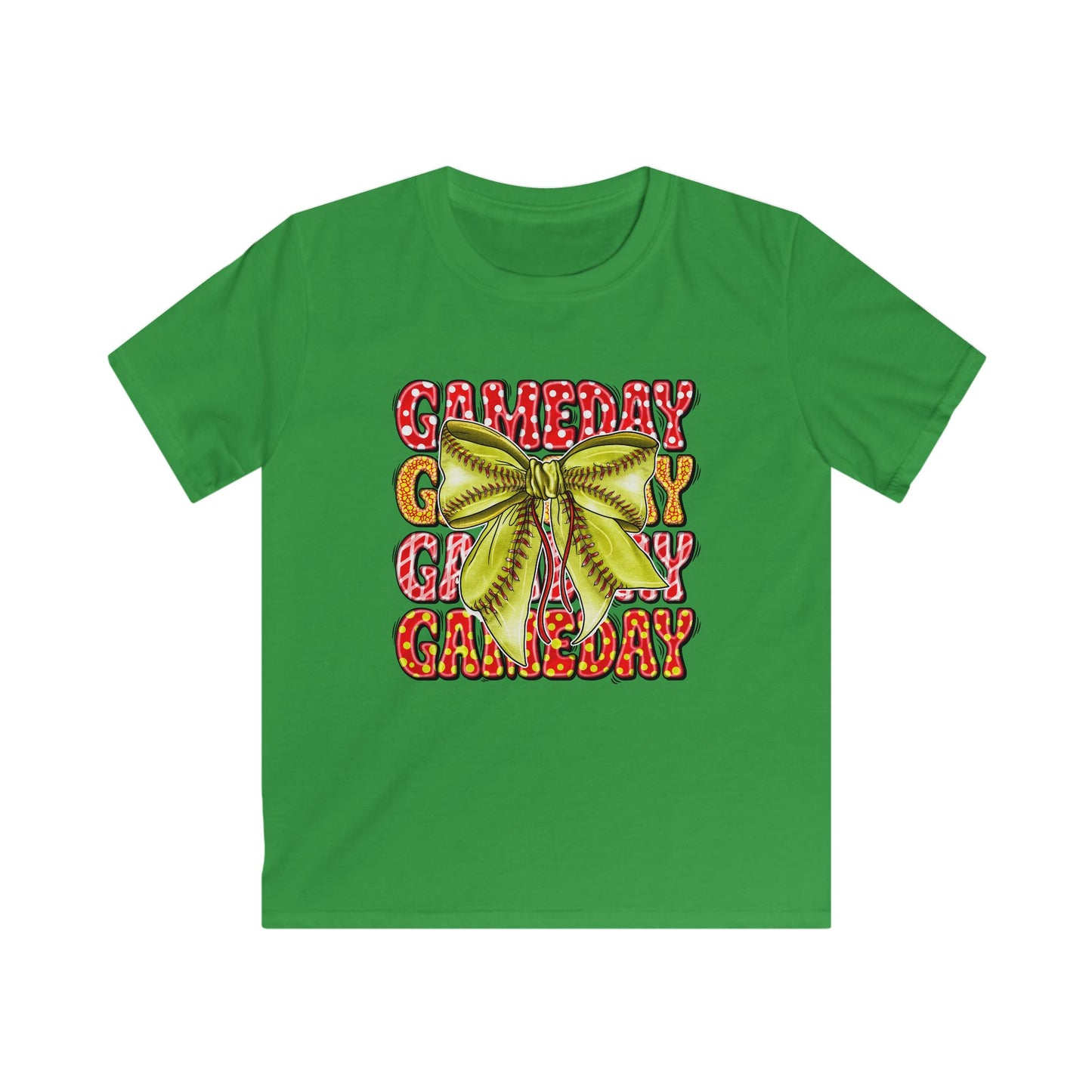 Kids Tee — 'Game Day' Softball Bow Graphic