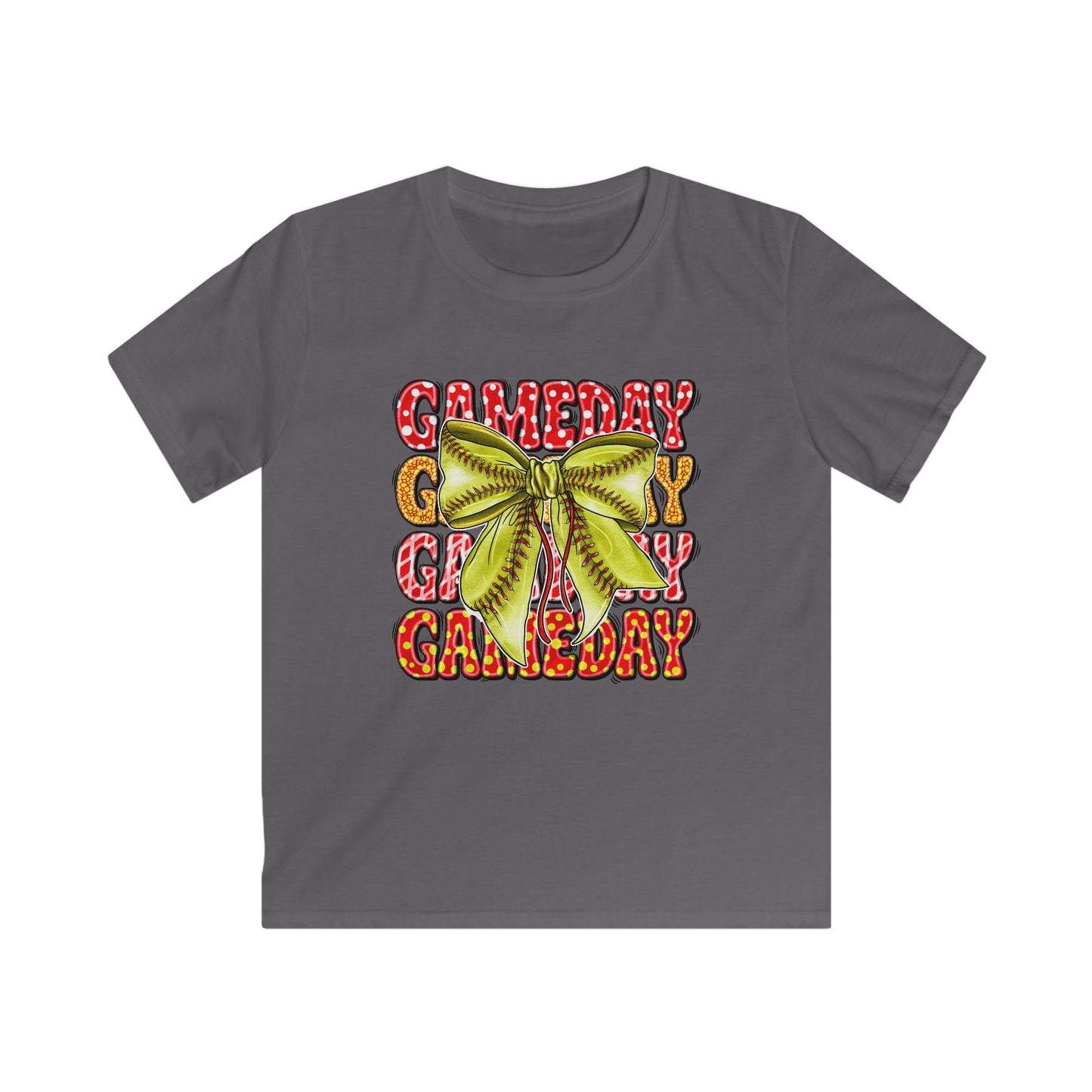 Kids Tee — 'Game Day' Softball Bow Graphic