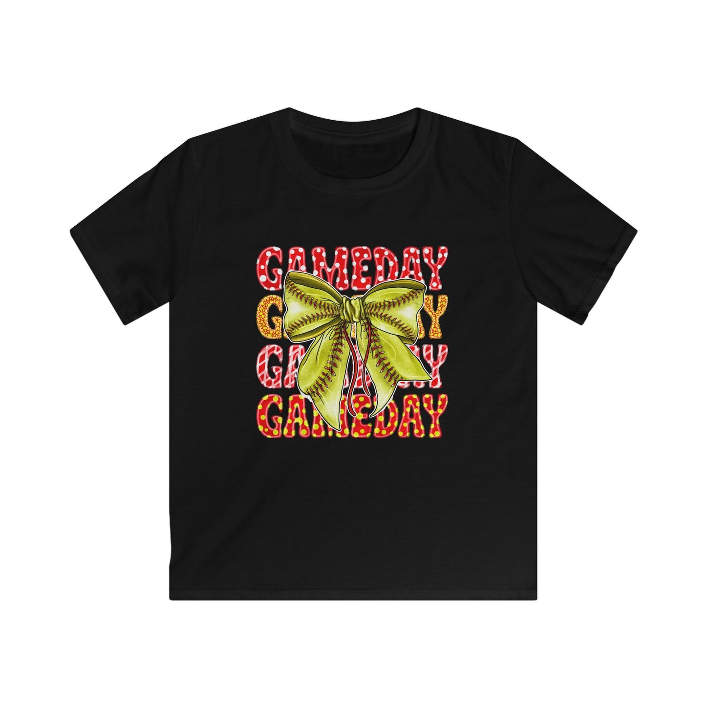 Kids Tee — 'Game Day' Softball Bow Graphic