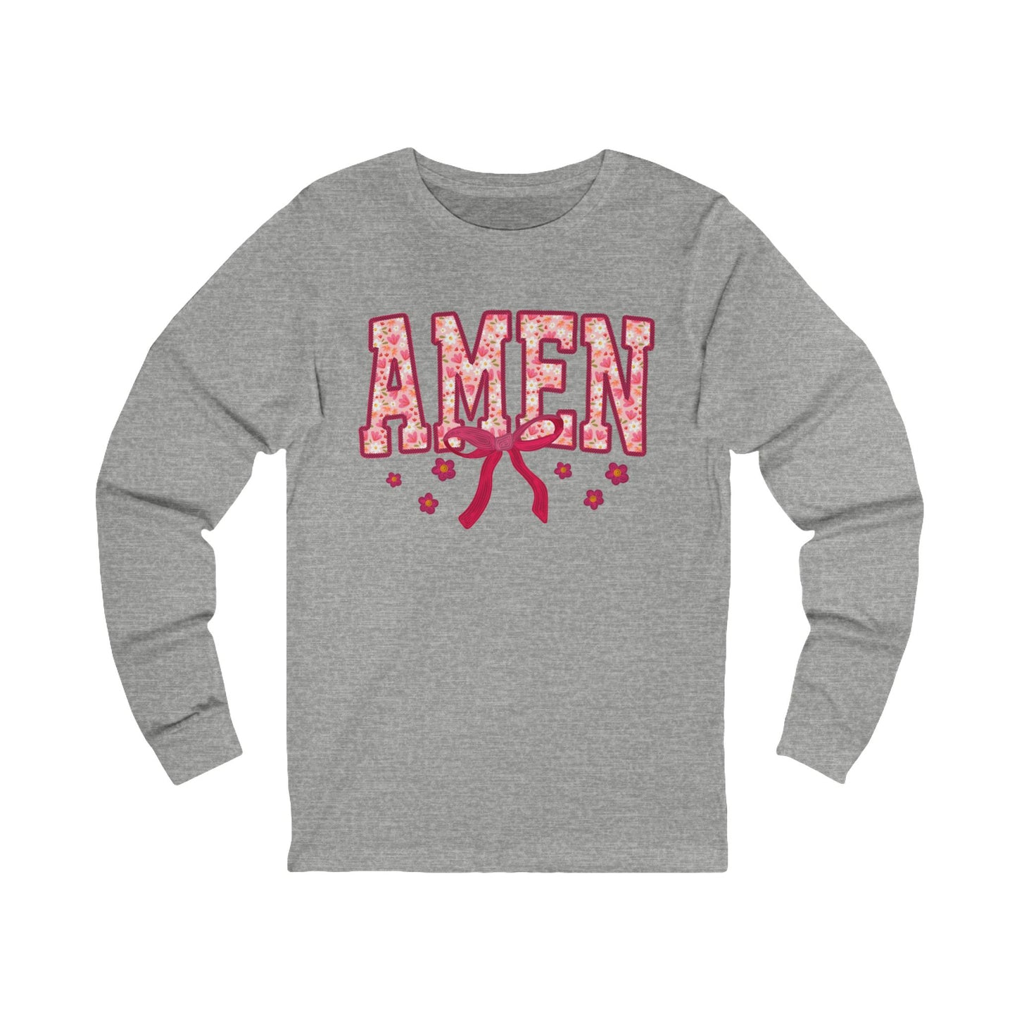 Amen Floral Long Sleeve Tee — Christian Faith Graphic Shirt