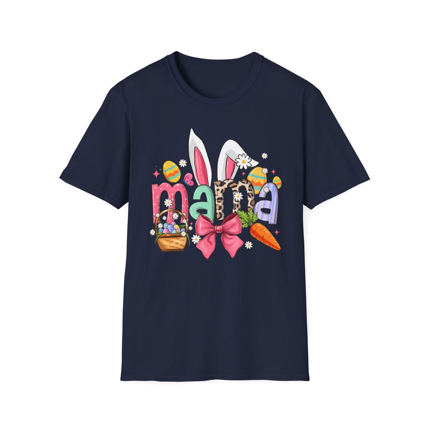 Mama Easter Bunny T-Shirt — Cute Spring Mom Tee with Bunny Ears & Eggs