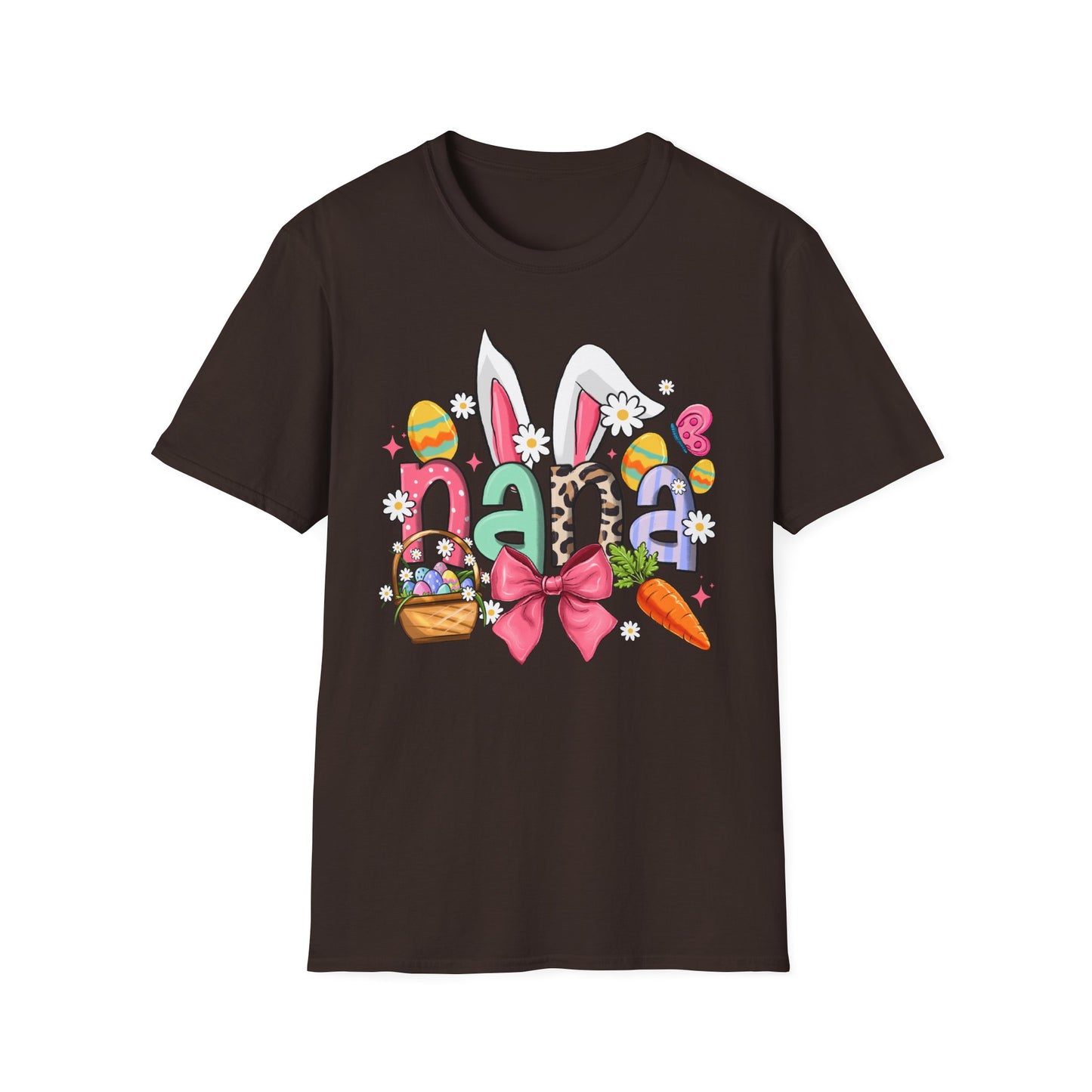 Nana Easter Bunny T-Shirt — Cute Spring Floral & Basket Design