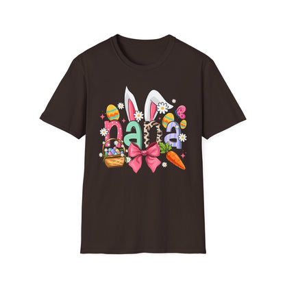 Nana Easter Bunny T-Shirt — Cute Spring Floral & Basket Design