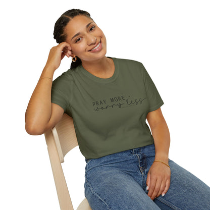 Pray More Worry Less T-Shirt — Faith-Inspired Christian Tee