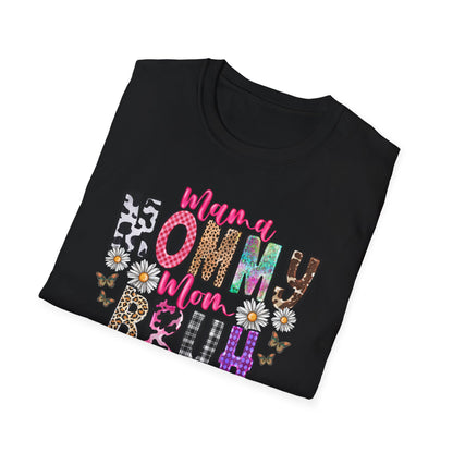 Mommy Brűh Graphic T-Shirt — Colorful Leopard & Floral Mom Shirt