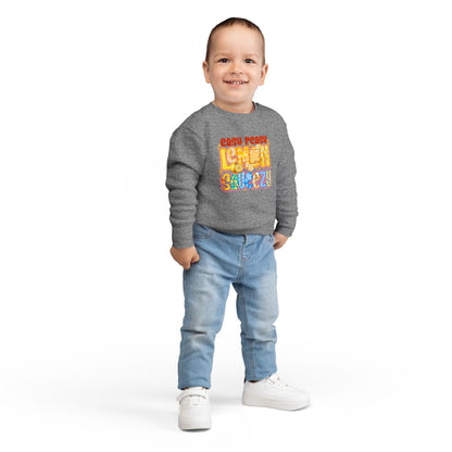 Toddler Sweatshirt - "Easy Peasy Lemon Squeezy" Colorful Retro Graphic