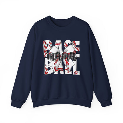 Baseball Mom Crewneck Sweatshirt — 'Base Mom' Graphic Pullover