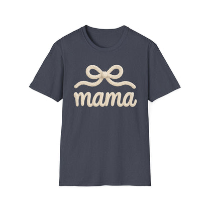 Mama Bow T-Shirt — Soft Feminine "mama" Script Tee (Mother's Day Gift)