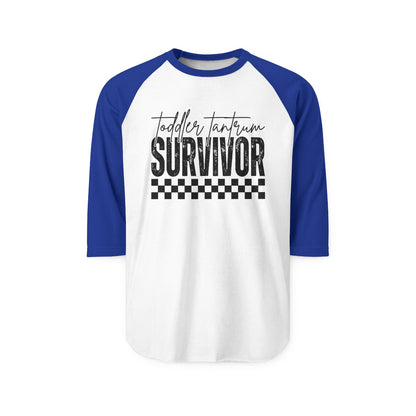 Toddler Tantrum Survivor Raglan Shirt — 3/4 Sleeve Baseball Tee