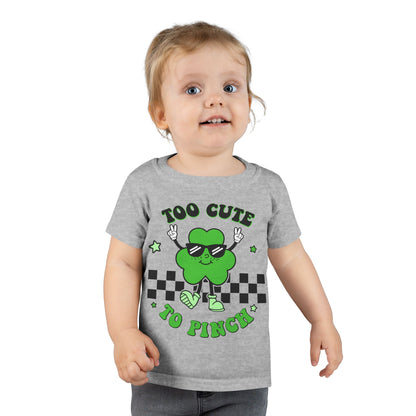 Toddler T‑Shirt — "Too Cute to Pinch" Shamrock St. Patrick’s Day Tee