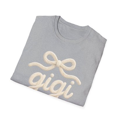 Gigi Script Bow T-Shirt — Cute Grandma Gigi Gift