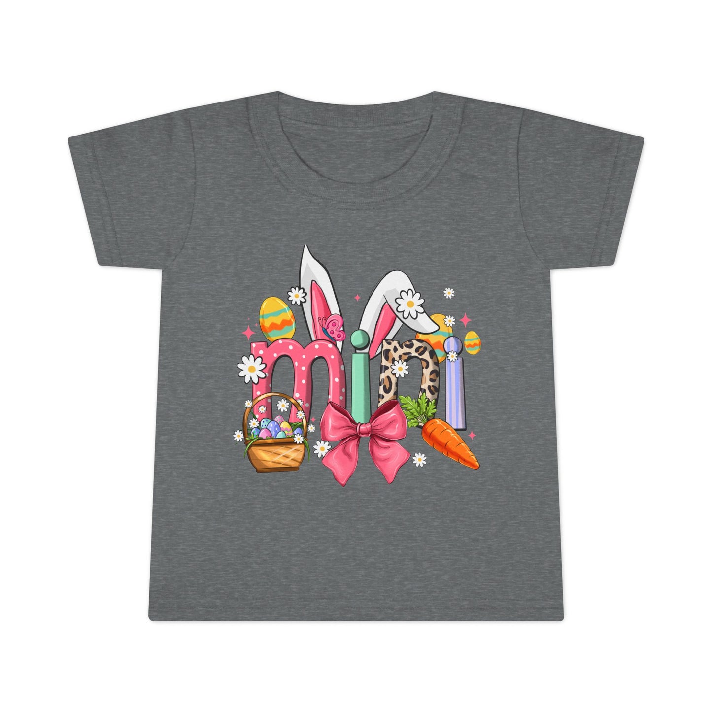 Easter Bunny Letters Toddler T-Shirt — Cute Spring Easter Egg & Carrot Design