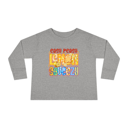 Easy Peasy Lemon Squeezy Toddler Long Sleeve Tee – Playful Citrus Graphic Shirt for Kids